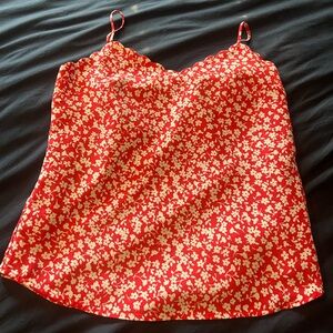 ❤️Jcrew red floral tank top in size 0